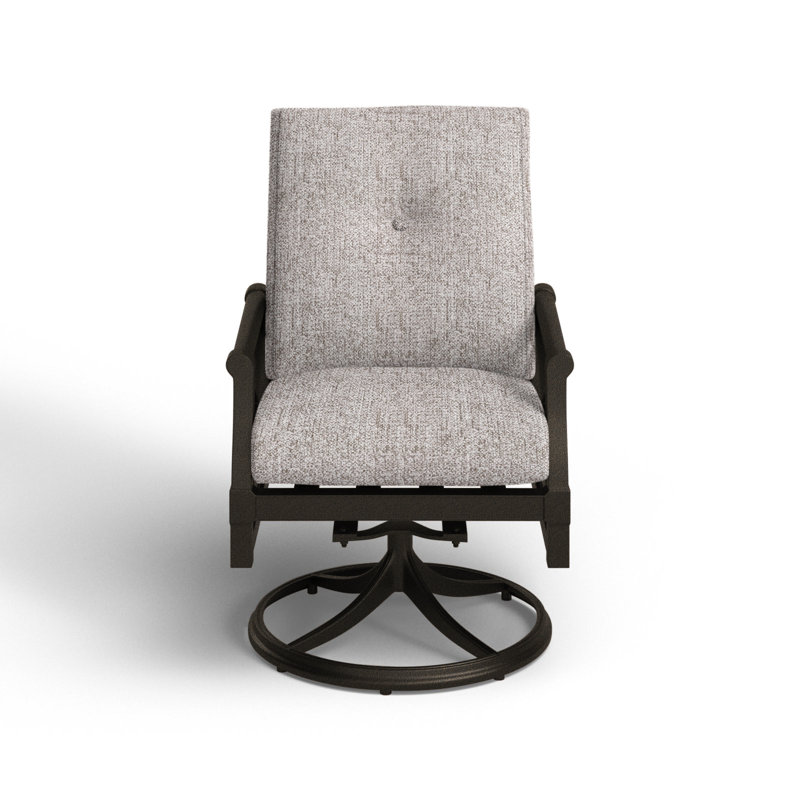 Andover Outdoor Rocker Chair, Chestnut Brown, Impact Vapor Gray Sunbrella®