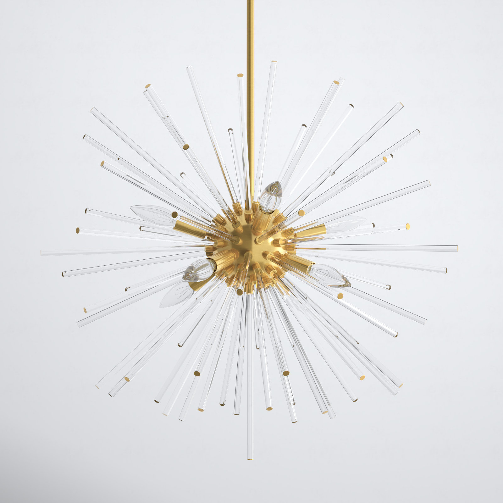 Lenora 8 - Light Dimmable Sputnik Sphere Chandelier, Satin Brass, 25.75'' H x 15.75'' W x 25.75'' D