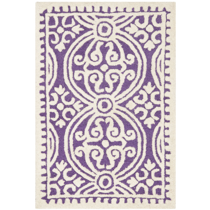 Geometric Wool Hand Woven Area Rug, Rectangle 61 x 91 cm