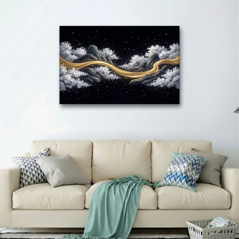 Golden River, reproduction d'art sur toile, ensemble de 1, H 20 po x l 30 po, Wrapped Canvas