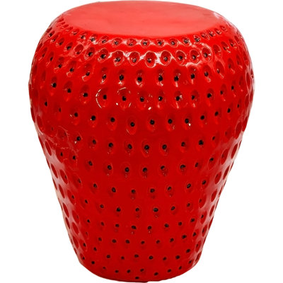 Tabouret à fruits Strawberry, tabouret surdimensionné en résine de 13,4 po, table d'appoint, décorations d'intérieur pour jardin, mobilier d'extérieur polyvalent