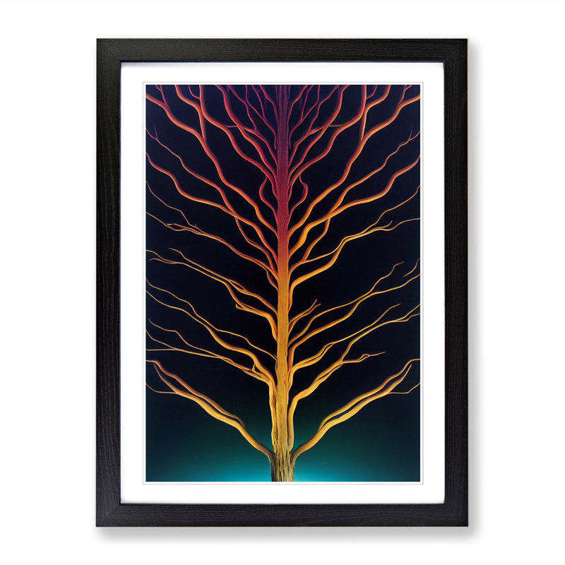 Poularies Gothic Tree Vol.2 - Framed Print, 34cm H x 25cm W, Black