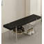 Banc à chaussures moderne en acier inoxydable et bois massif-79168328