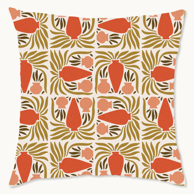 Geometric Polyester Indoor/Outdoor Throw Pillow