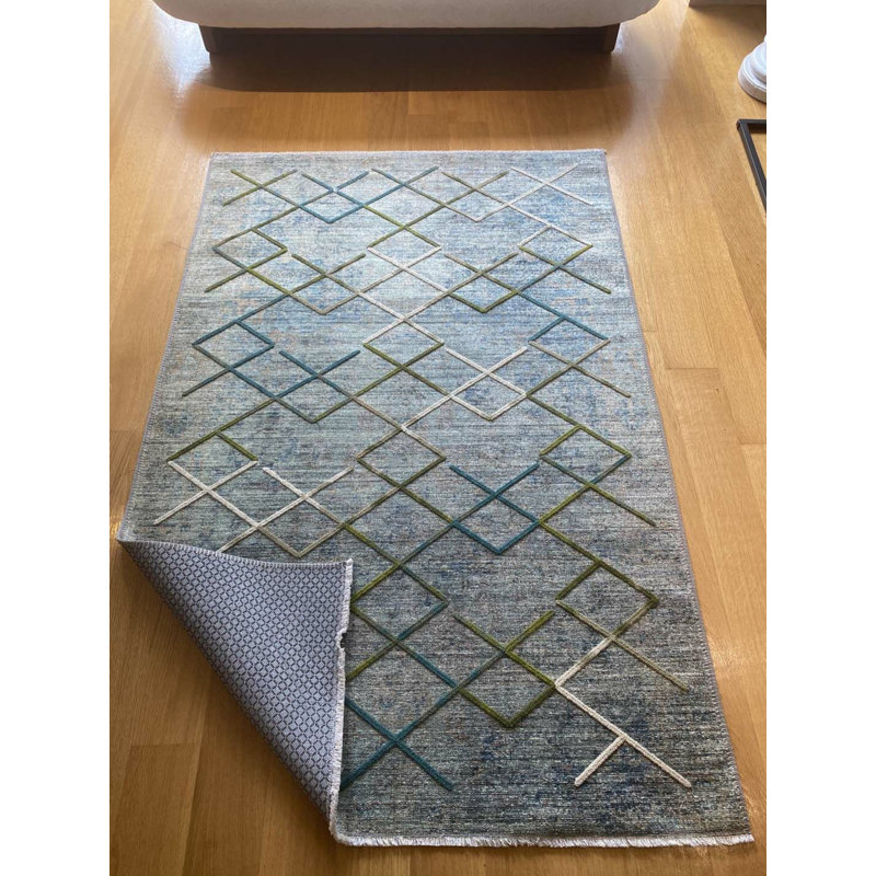 Lashia Performance Washable Moroccan Indoor / Outdoor Rug, Square 3'3"