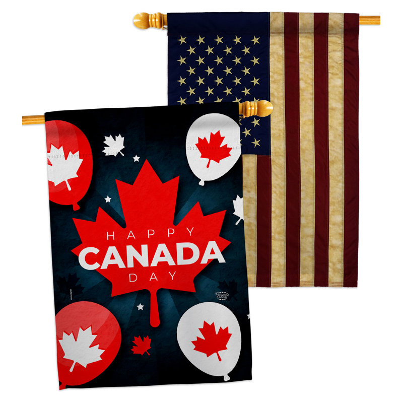 Drapeau de maison en polyester à 2 côtés 40 x 28 po