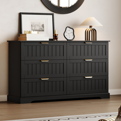 6 Drawers Dresser, 53.15"W Modern Chest of Drawers with Metal Handle by Ebern Designs