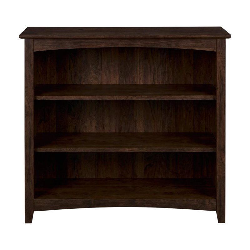 Malani 36" H Solid Wood Classic Bookcase, Coffee, (3 Shelves) 36"H x 37.75"W x 12.875"D