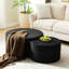 Upholstered Round Coffee Tables Of 2, Nesting Foam End Table And , Modern Side Table, No Assembly Needed, Black Corduroy Filled, Many Application Scenes Required, With Foam, Purpose - Fulfillments