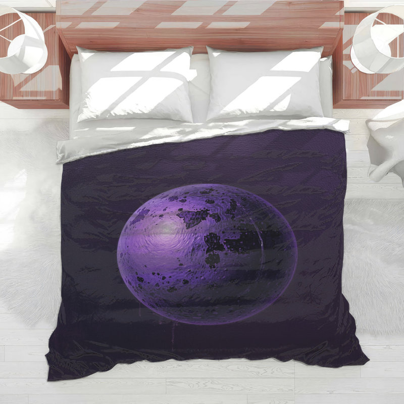 Édredon mauve texturé mauve, Très grand lit