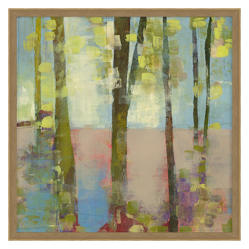 Forest Meadow 3 Print by Maeve Harris, 24" H x 24" W x 2.38" D, Oak