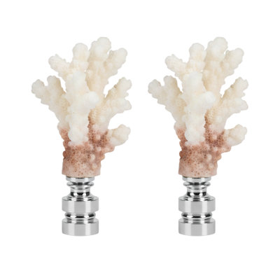 Royal Designs, Inc. F-5108SL-2, faîteau corail moyen, blanc deux tons, base argent poli