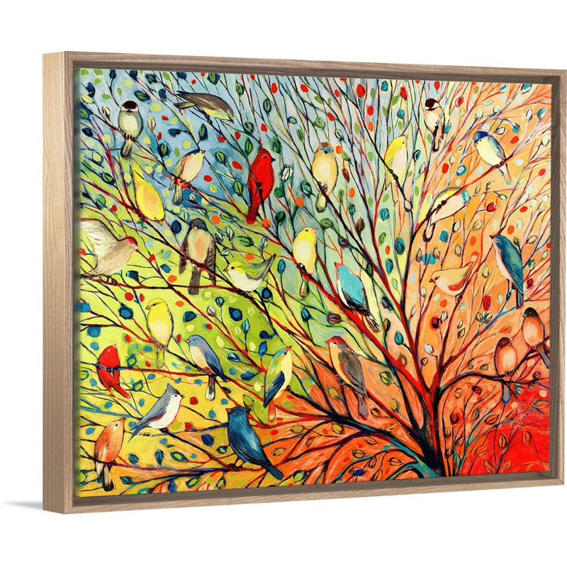 «Twenty Seven Birds», reproduction d'impression, H 34 po x l 42 po, Impression encadrée sans passe-partout, Naturel