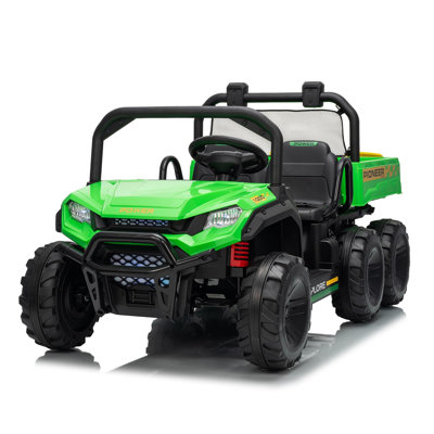 Camion à benne basculante électrique 24V 4WD pour enfants, véhicule tout-terrain UTV 2 places avec télécommande, jouet électrique pour véhicule de jeu extérieur