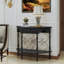 Console rétro Vintage, table d'entrée en demi-lune de 40 po en bois rustique et table d'appoint (assemblage minimal requis)-171169644