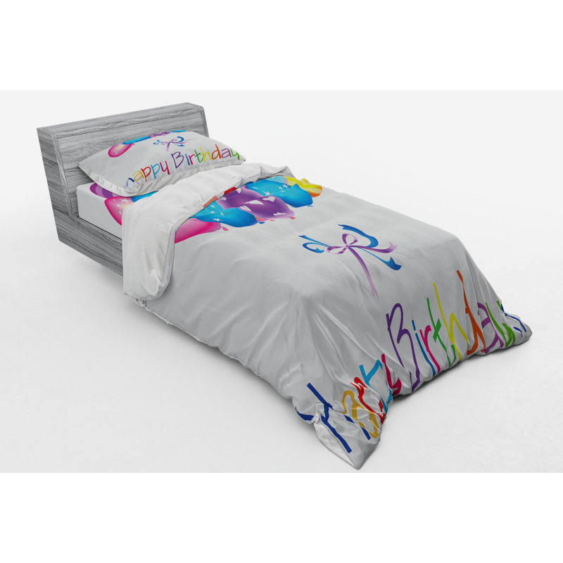 Ensemble de housse de couette en microfibre bleu Ambesonne, Housse de couette simple + 6 pièces supplémentai