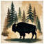 Tapis de bain Bison en forêt-632507955-719262557