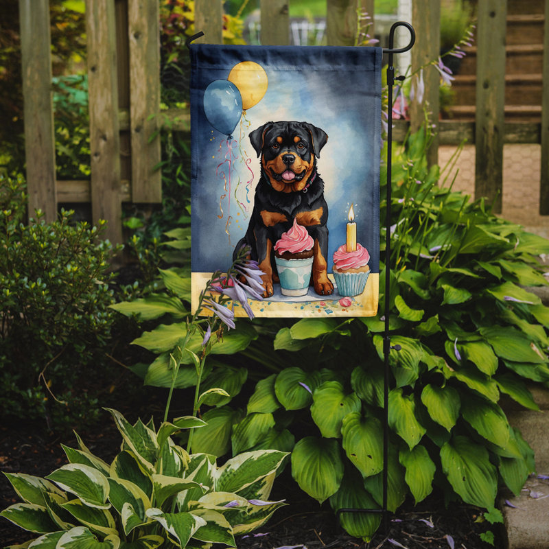 Drapeau de jardin «Happy Birthday», Rottweiler