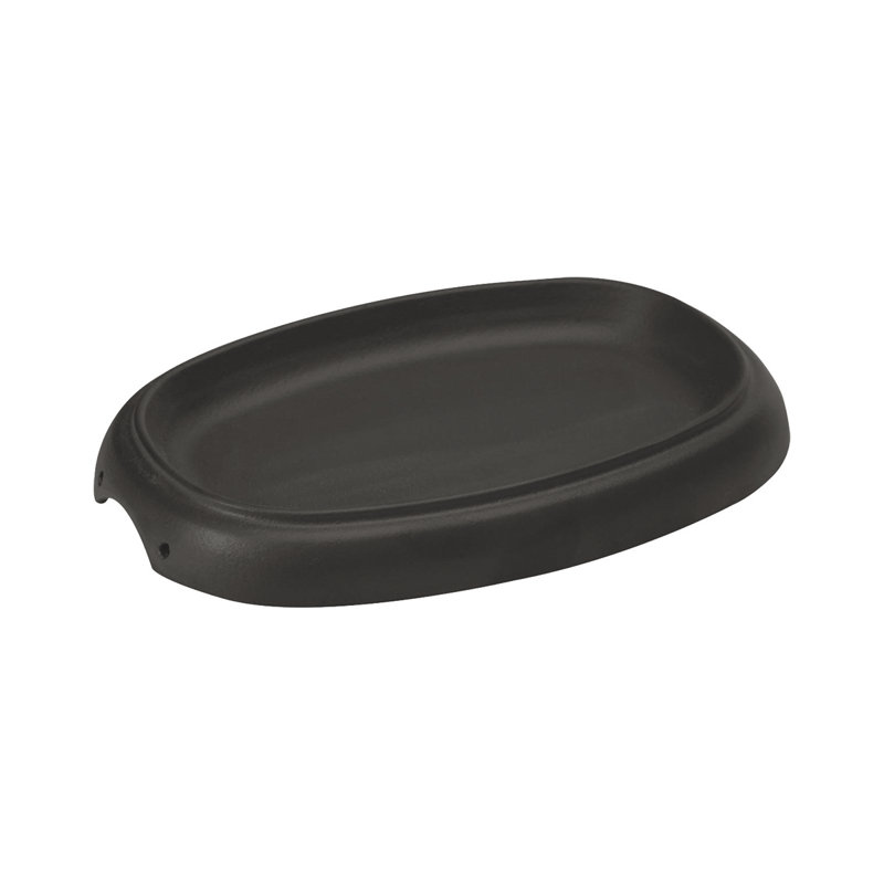 Plat de service ovale en fonte émaillée 10 po x 7,5 po Lava, assiette de service fajita