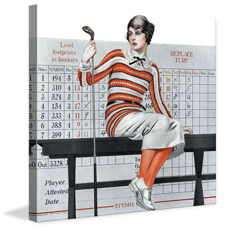 Reproduction d’art sur toile tendue, "nogolfer" par coles phillips, H 48 po x l 48 po x P 1,5 po