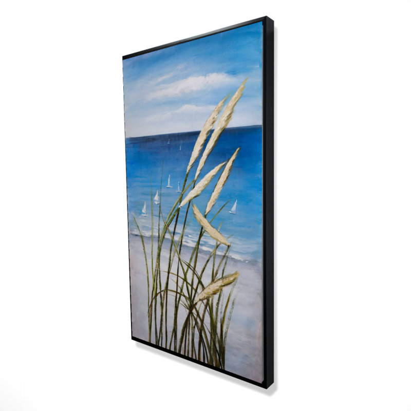 Oyat plant and seaside - 24"x48" Framed canvas