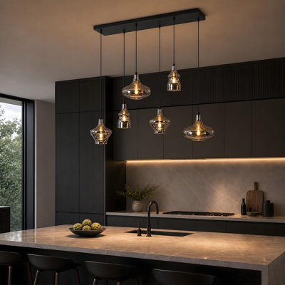 6 - Light Matte Black Pendant
