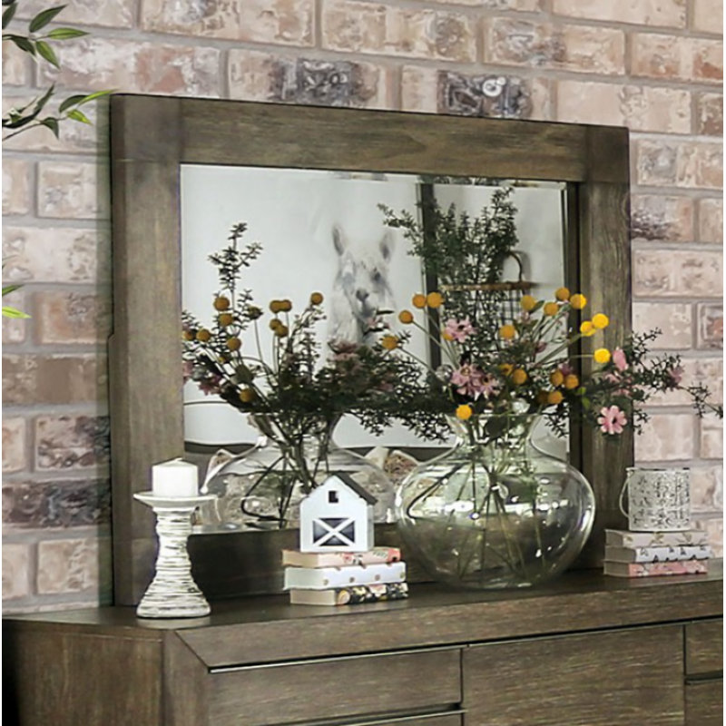 Ximena Wood Flat Wall Mirror