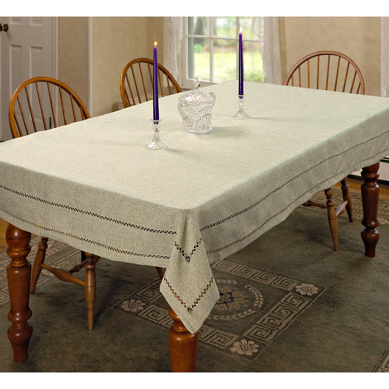Shoreview Embroidered Vintage Tablecloth, 108" L x 68" W, Mint