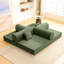 Canapé contemporain compressé en mousse haute densité, revêtement en velours côtelé vert olive, design modulaire, 1 pièce
