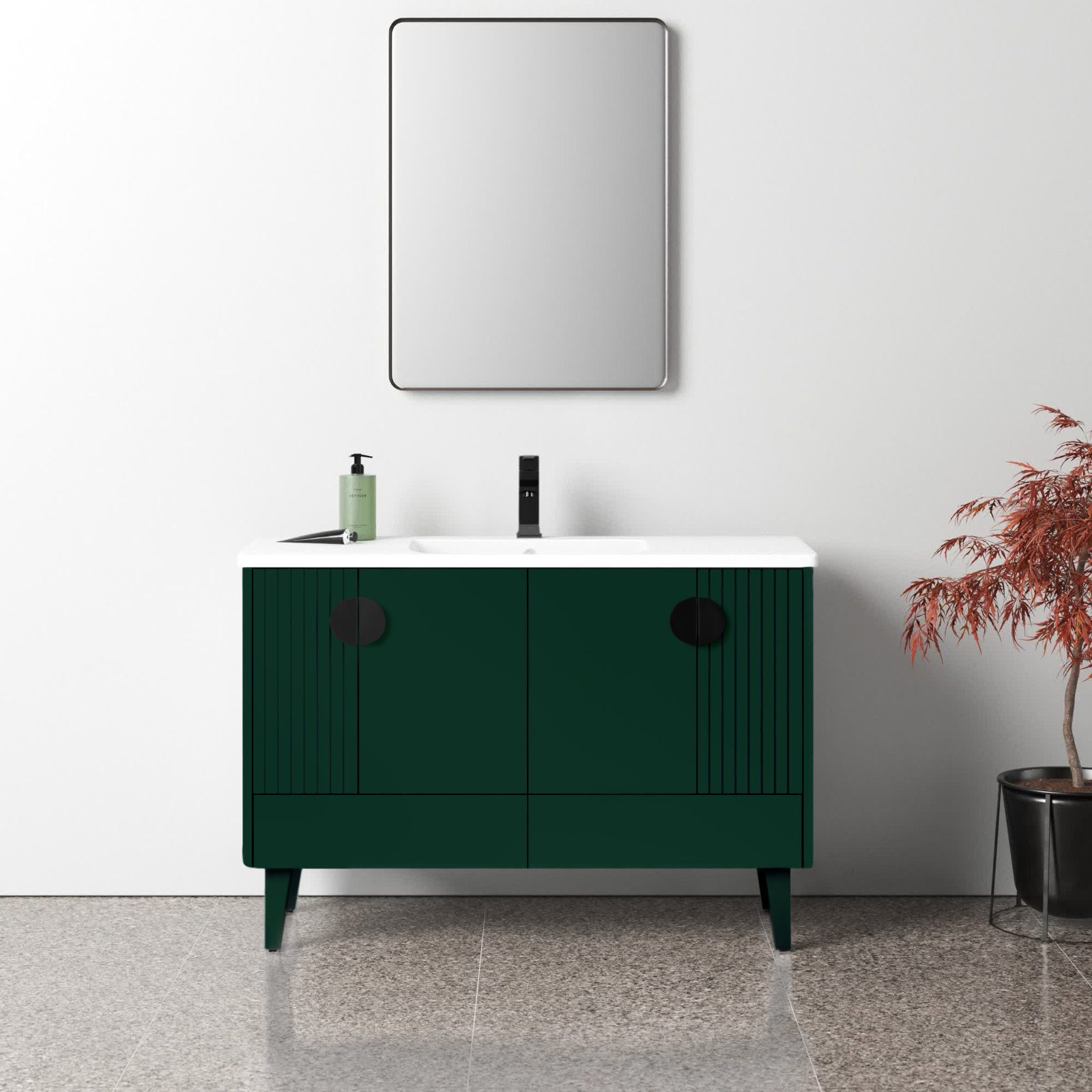 Saimah 48'' Single Bathroom Vanity, Black, Green