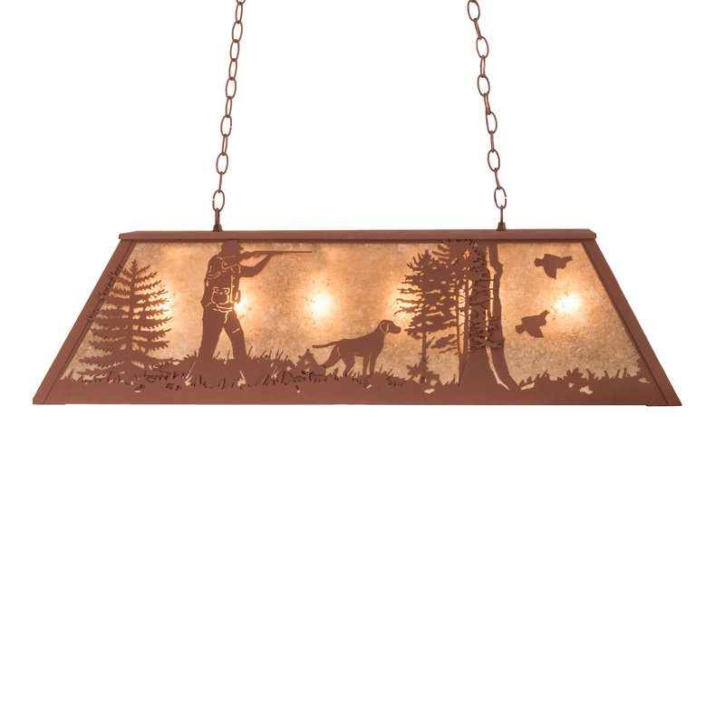 Rustic Lodge 6 - Light Pendant, 12.5" - 44" H x 42" W x 17" D, Rust, Rust