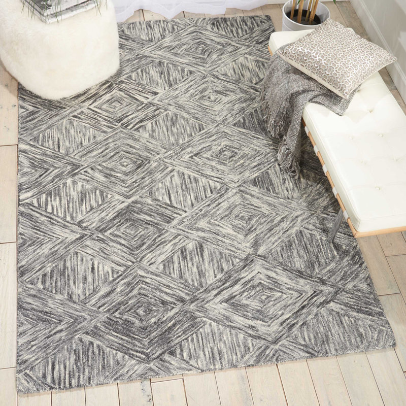 Brote Wool Geometric Indoor Rug, Rectangle 3'9" x 5'9"
