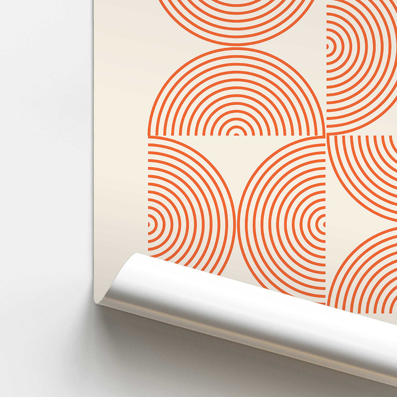 «Orange Bauhaus Composition», affiche roulée, Ne s’applique pas, H 14 po x l 11 po x P 0,1 po, Impression sans cadre