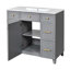 Meuble-lavabo 36 po avec lavabo en céramique, structure en bois massif, portes à fermeture en douceur, tablettes réglables, 3 tiroirs, y compris un tiroir à double profondeur pour le rangement du sèche-cheveux-115672150-115672154