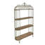 Étagère à trois niveaux en fer d'inspiration vintage, 47 x 16,5 x 80 po, avec finition vert vieilli et étagères en bois