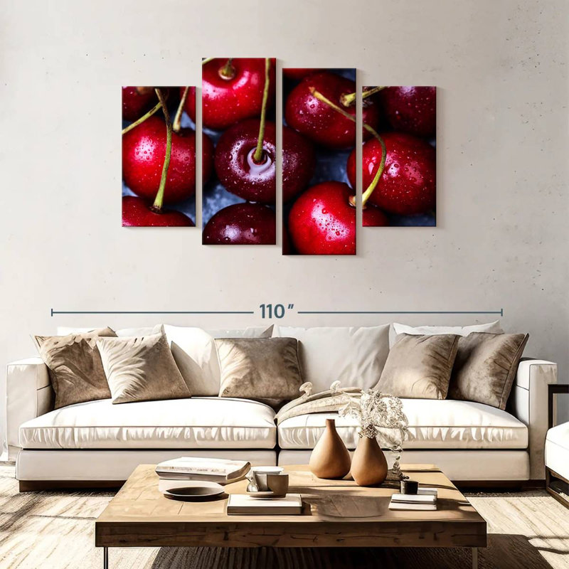 Cerises rouges mûres Yarlin, H 48 po x l 75 po