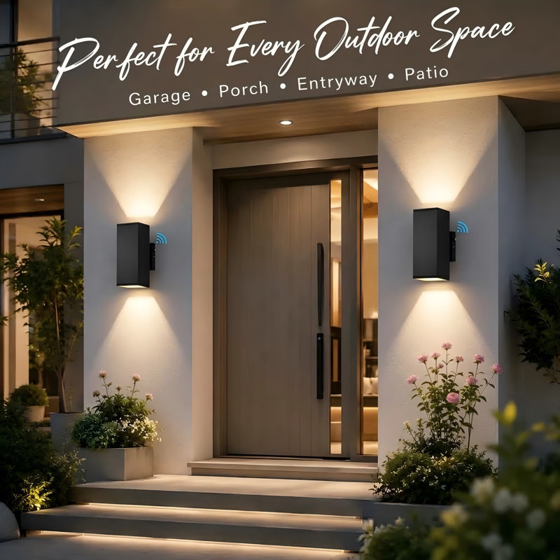 4-Pack LED Dusk to Dawn Outdoor Wall Light, IP65 Waterproof Outdoor Wall Sconce for Patio, Doorway, Garage, Matte Black