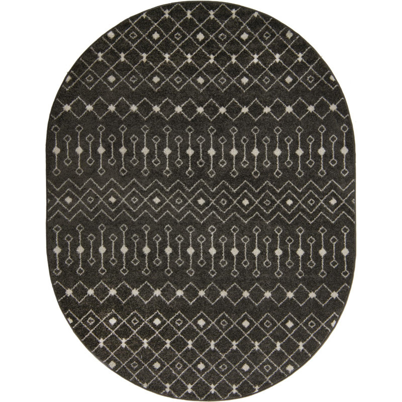 Abstract Indoor Rug, Oval 7'10" x 10'