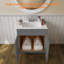 Armoire de base en bois Shaker gris prêt à assembler 36 po x 21 po x 34,5 po Homeibro Cozy Design-1166382367-1166382359