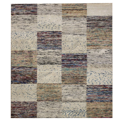 Modern Hand-Knotted Silk Area Rug