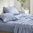 Floral Comforter With Sheets For Bed, Blue Color Scheme Sheets, Artistic Pattern