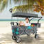 Chariot pliable à pousser et tirer avec auvent amovible
