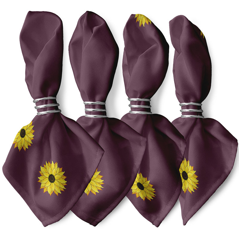 Ensemble de serviettes 4 pièces Vieux, L 18 po x L 18 po, Violet