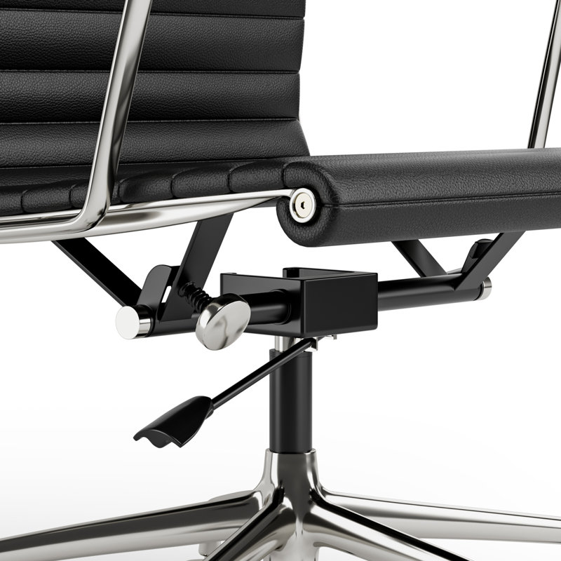 Chaise de bureau en cuir véritable Ashvina, Noir, 16.1"
