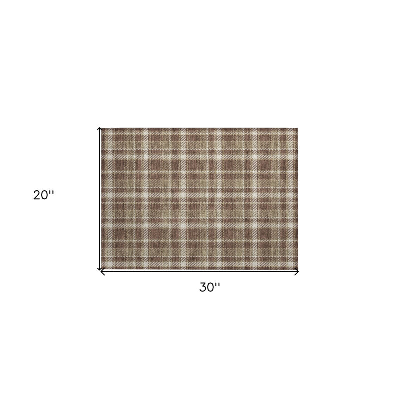 Tapis intérieur antidérapant lavable antidérapant 2 pi x 3 pi chocolat et ivoire 2 pi x 3 pi