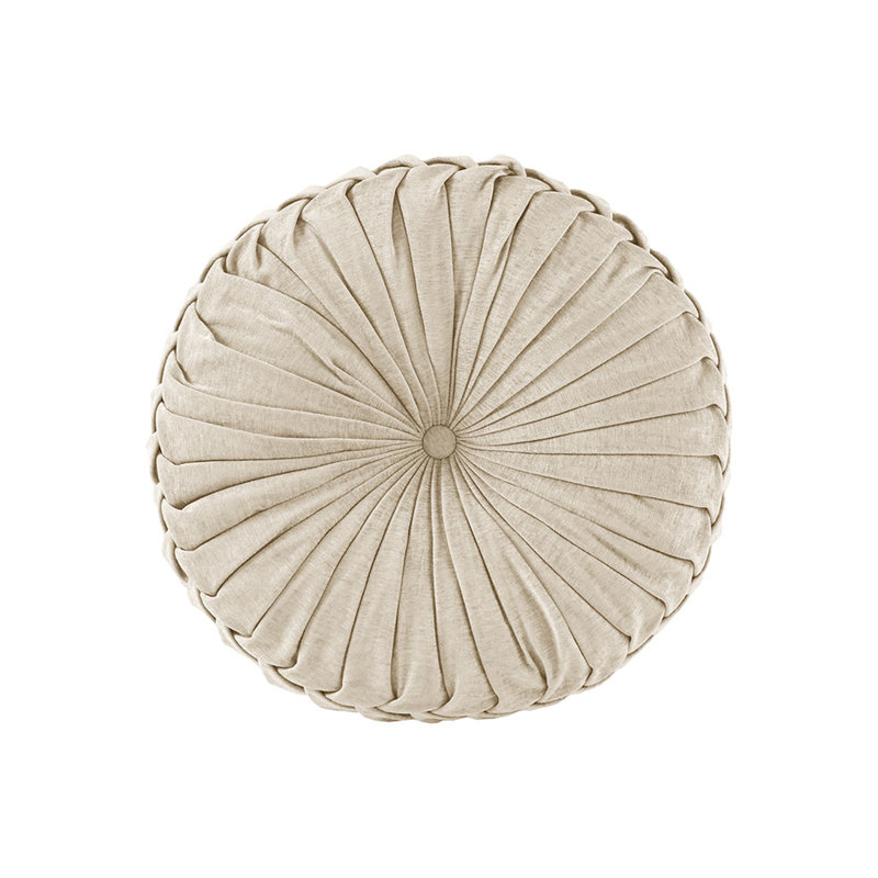 Coussin de sol rond en poly chenille, Ivoire ivoire