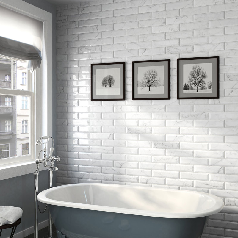 Classico Carrara 3" x 12" Ceramic Subway Tile