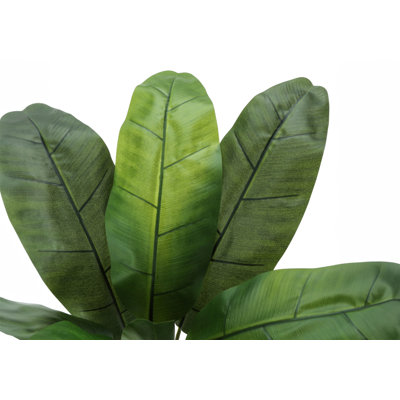 Plante artificielle, bananier de 43 po de hauteur, intérieur, faux, faux, plancher, verdure, pot, touche réelle, décoratif, feuilles vertes, pot