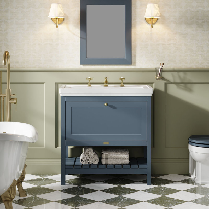 Hartleigh 830 mm Bathroom Vanity, Stiffkey Blue