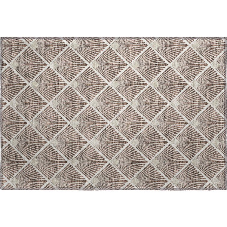 Premium Machine Washable Prisco Brown Rug